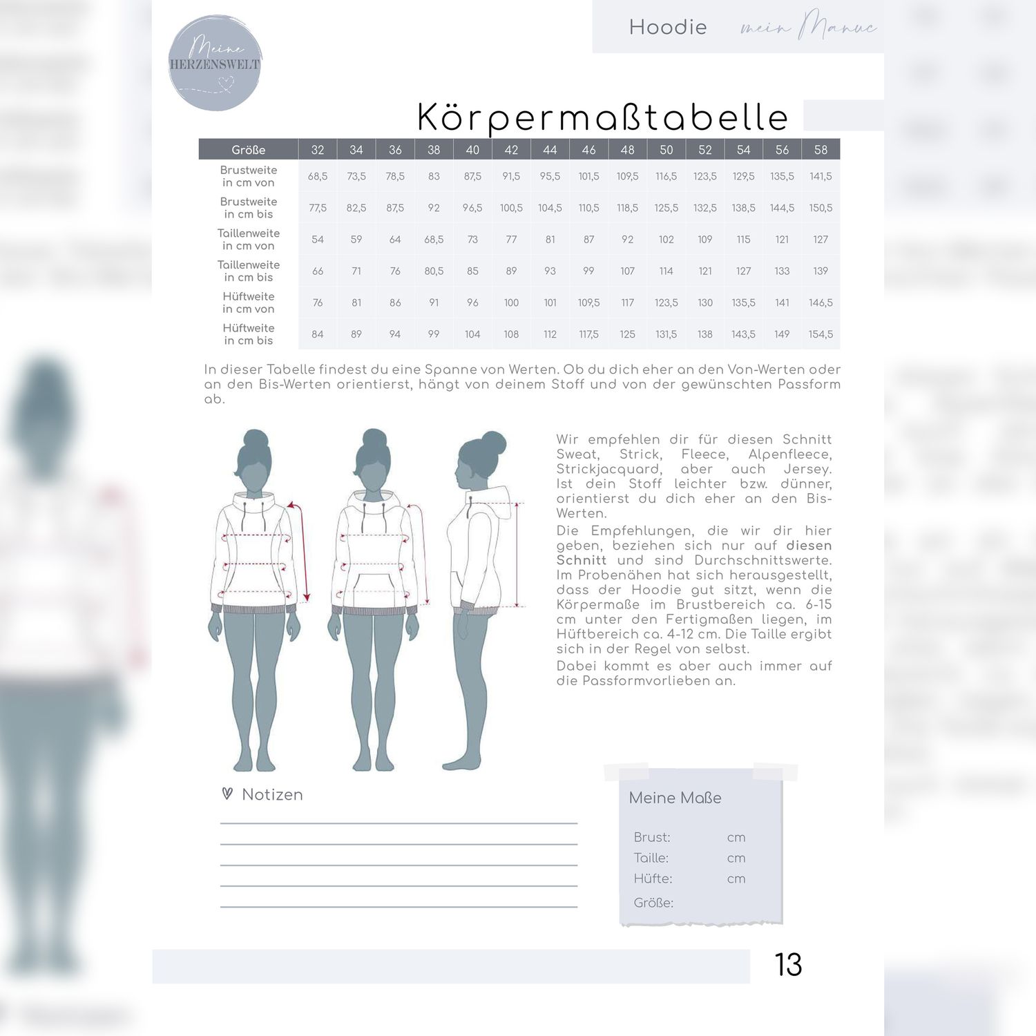 Hoodie - mein Manuc - Schnittmuster eBook-4 Hoodie - mein Manuc - Schnittmuster eBook-4