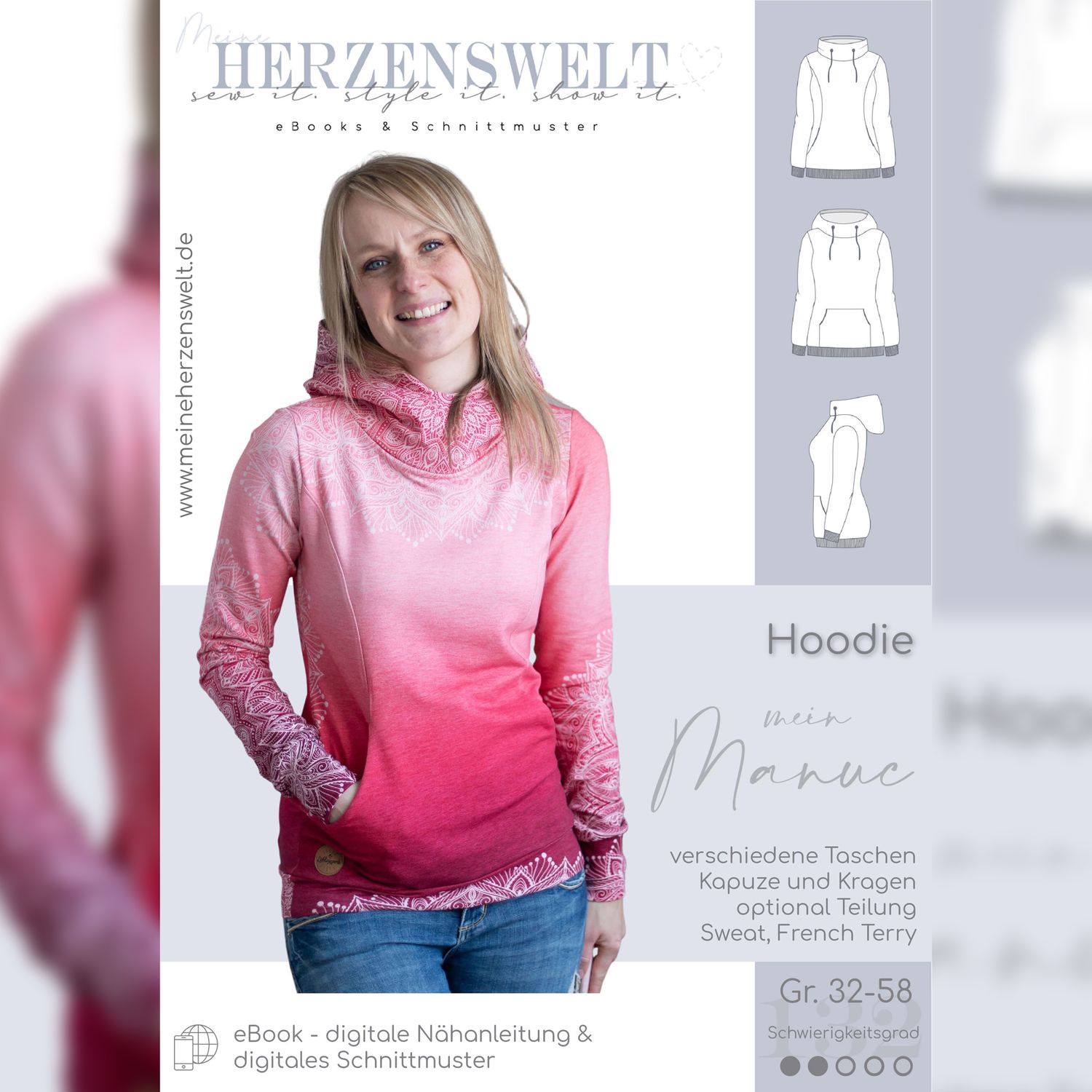 Hoodie - mein Manuc - Schnittmuster eBook-2 Hoodie - mein Manuc - Schnittmuster eBook-2