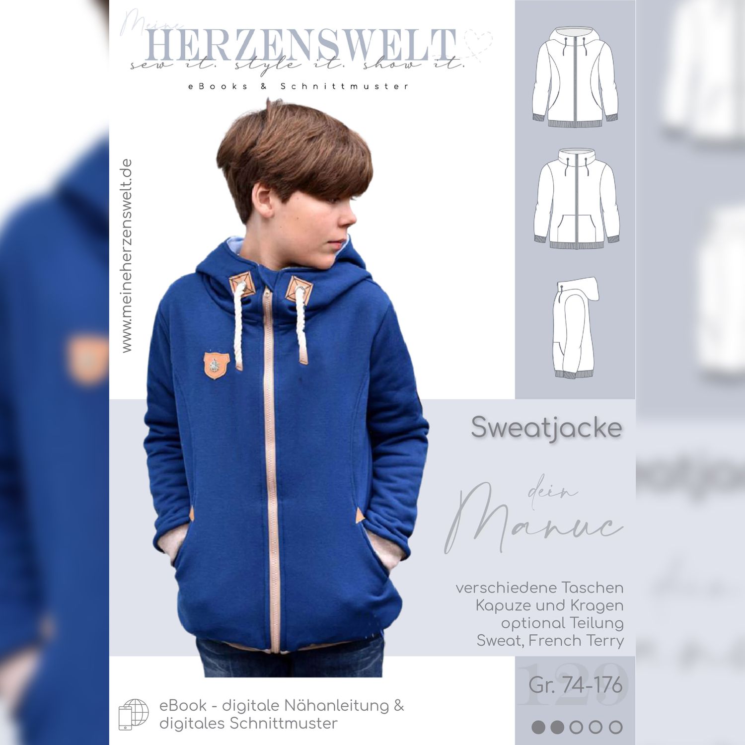Sweatjacke - dein Manuc - Schnittmuster eBook-2 Sweatjacke - dein Manuc - Schnittmuster eBook-2