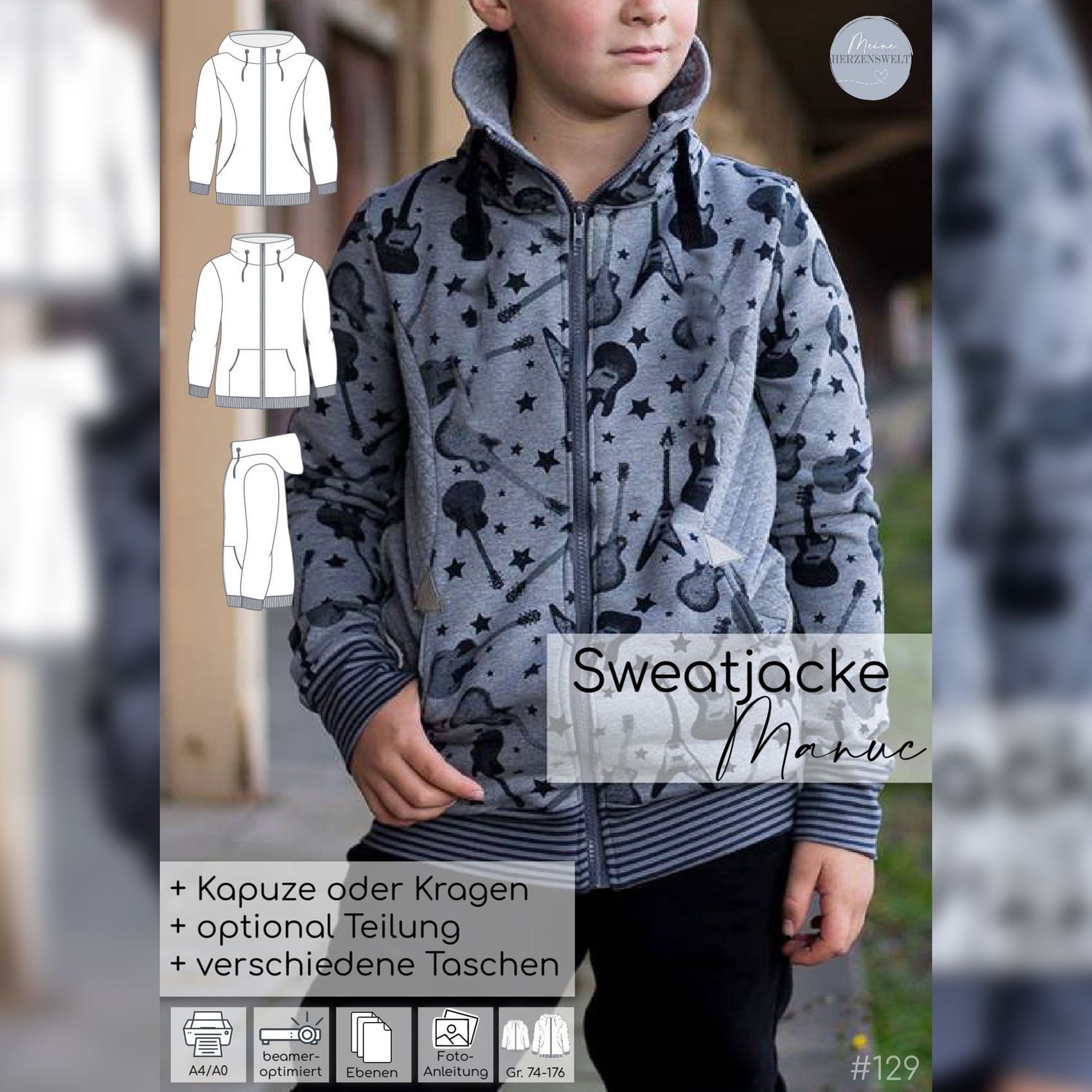 Sweatjacke - dein Manuc - Schnittmuster eBook-1 Sweatjacke - dein Manuc - Schnittmuster eBook-1