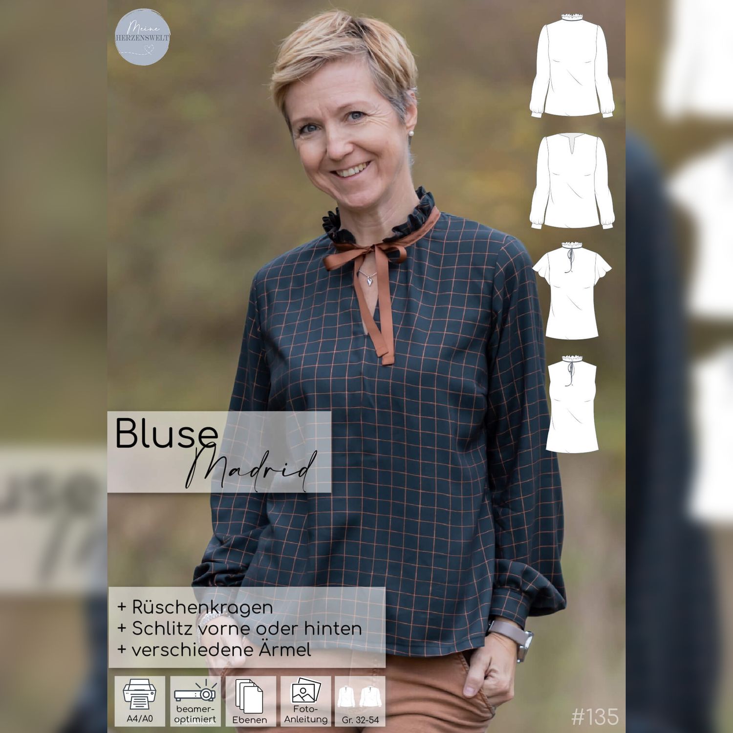 Bluse - Madrid - Schnittmuster eBook-1 Bluse - Madrid - Schnittmuster eBook-1