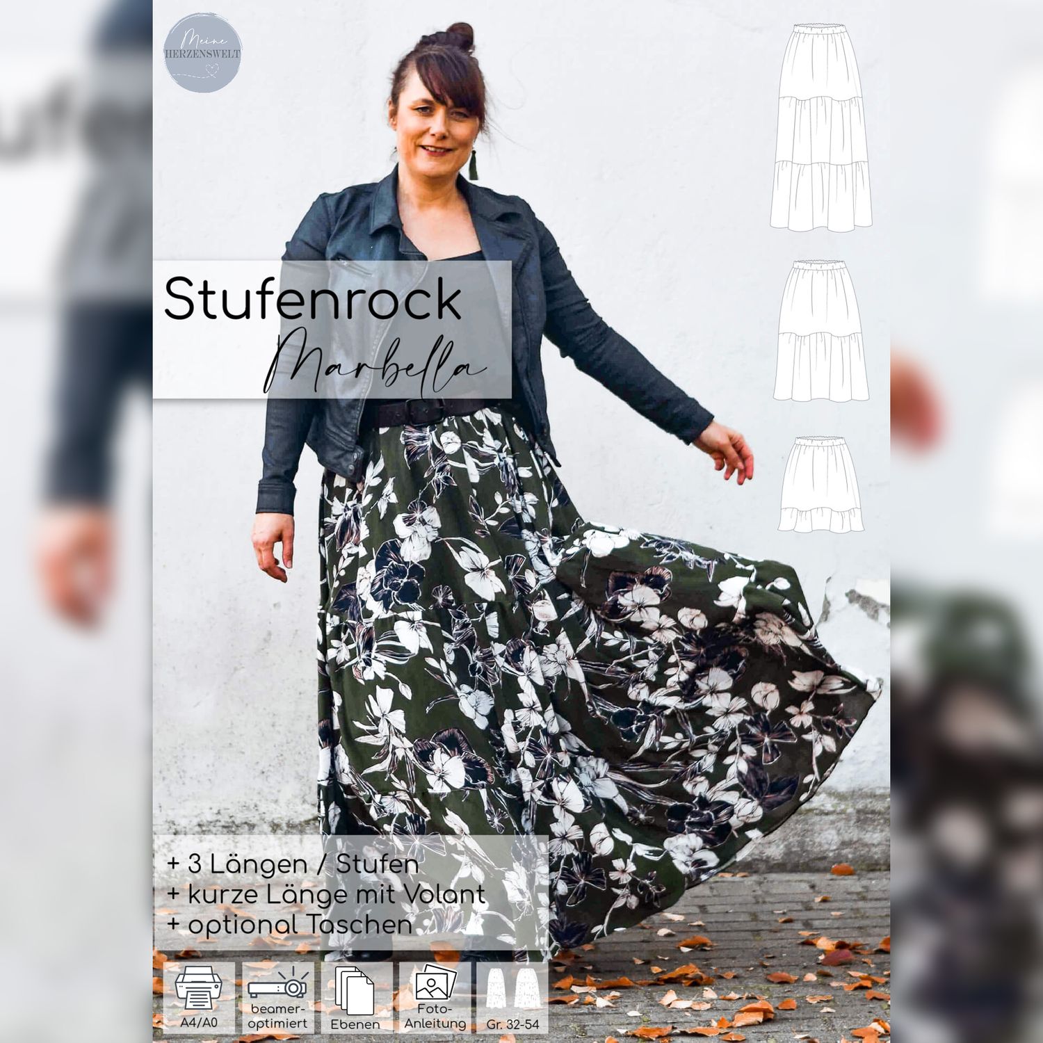 Stufenrock - Marbella - Schnittmuster eBook-1 Stufenrock - Marbella - Schnittmuster eBook-1