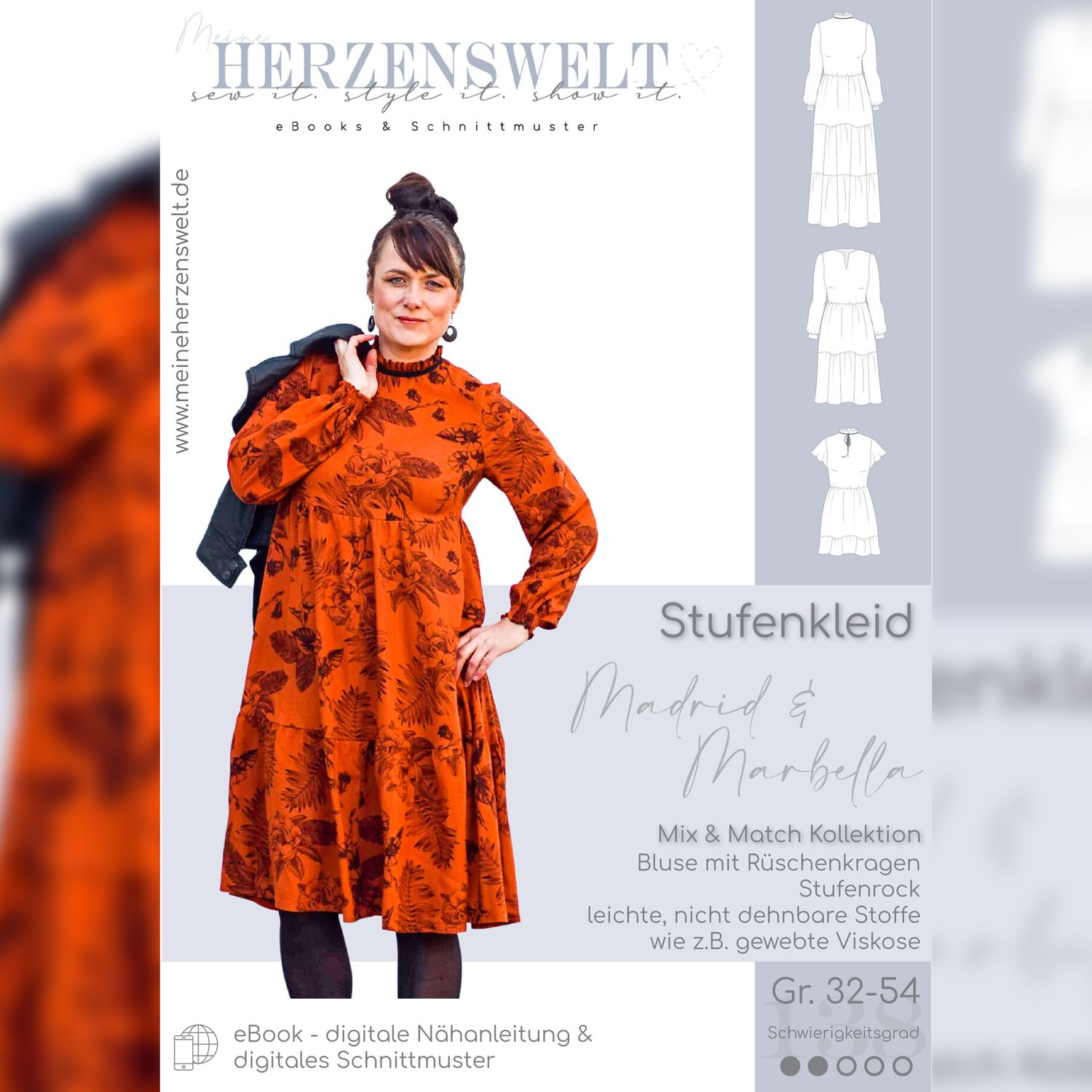 Kleid - Madrid & Marbella - Schnittmuster eBook-1 Kleid - Madrid & Marbella - Schnittmuster eBook-1