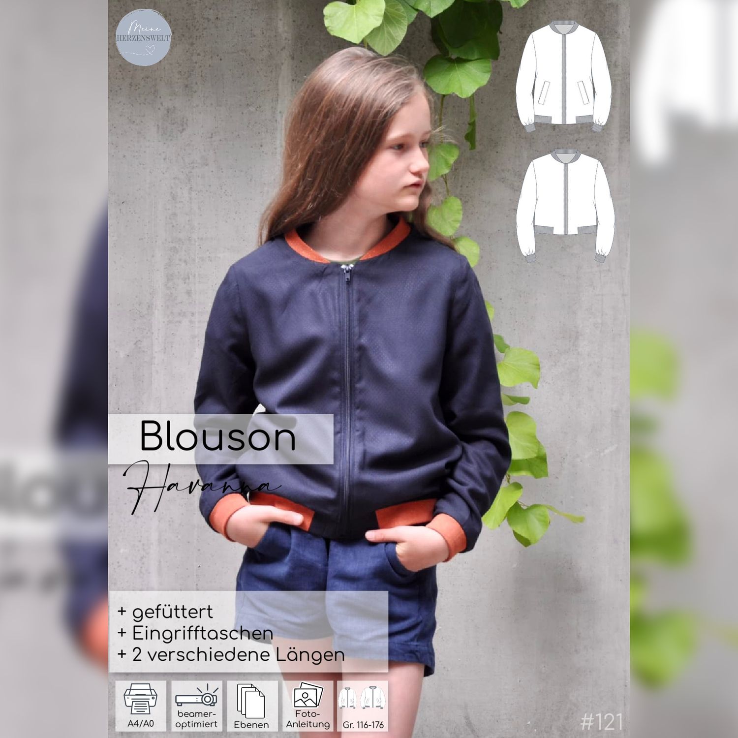Blouson Kinder - Havanna - Schnittmuster eBook-1 Blouson Kinder - Havanna - Schnittmuster eBook-1