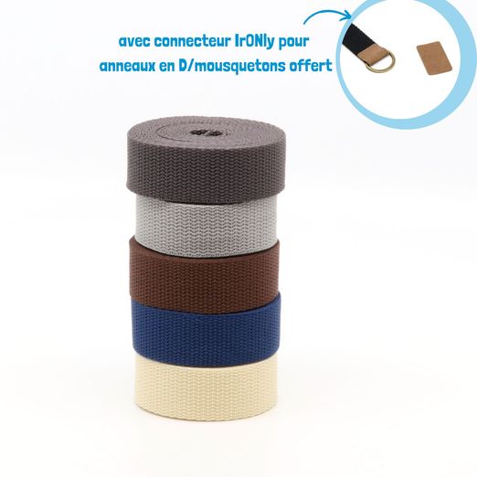 Lot de 5 sangles 25mm "Light" - 3m de long - BASIQUE Lot de 5 sangles 25mm "Light" - 3m de long - BASIQUE