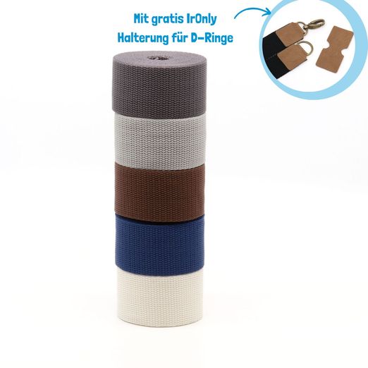 5er Set Gurtband 40mm "Light" - 3m Länge - BASIC 5er Set Gurtband 40mm "Light" - 3m Länge - BASIC