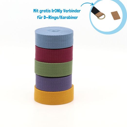 5er Set Gurtband 25mm "Light" - 3m Länge - TREND 5er Set Gurtband 25mm "Light" - 3m Länge - TREND