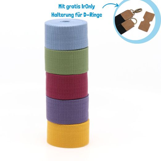 5er Set Gurtband 40mm "Light" - 3m Länge - TREND 5er Set Gurtband 40mm "Light" - 3m Länge - TREND