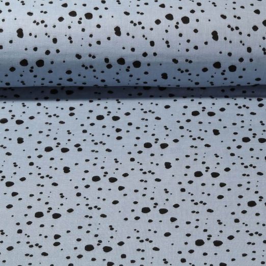 Mousseline de coton - petits pois Jeans Structure lisse