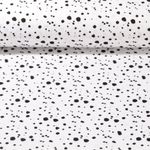 Mousseline de coton - Petits pois Blanc Structure lisse
