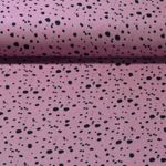 Mousseline de coton - Petits pois Vieux rose Structure lisse