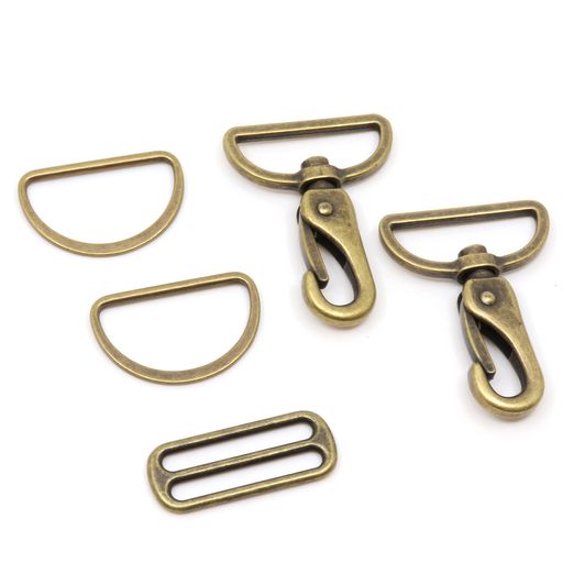 Set d'accessoires pour sac - 40mm - laiton Set d'accessoires pour sac - 40mm - laiton
