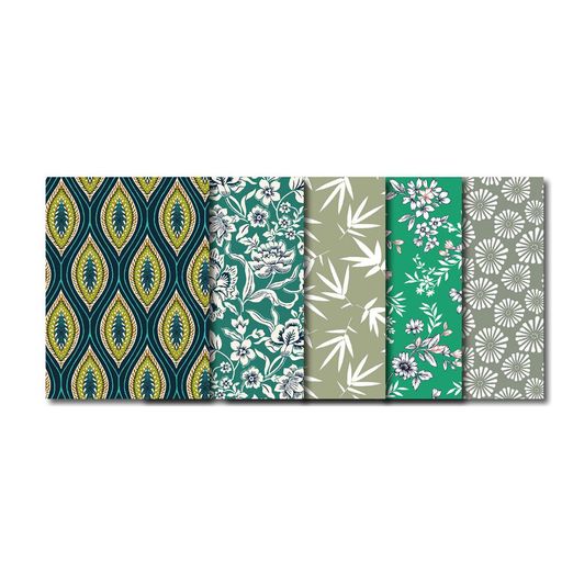 Patchwork und Quiltpaket - 5 x 45x55cm - Grün Patchwork und Quiltpaket - 5 x 45x55cm - Grün