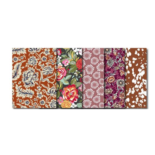 Patchwork und Quiltpaket - 5 x 45x55cm - rost-rot Patchwork und Quiltpaket - 5 x 45x55cm - rost-rot