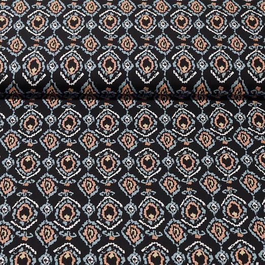 Viscose - Ornements Noir Orange