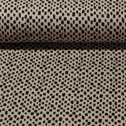 Mousseline de coton bio - Traits Taupe Structure lisse