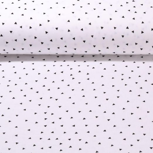 Mousseline de coton biologique - Triangles - blanc - Structure lisse