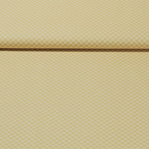 Popeline de coton Katharina Cercles Jaune Blanc