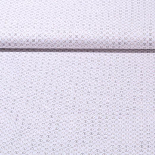 Popeline de coton Katharina Petites fleurs Blanc Sable