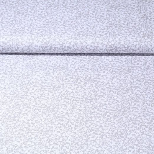 Popeline de coton Katharina Brindilles Gris Blanc