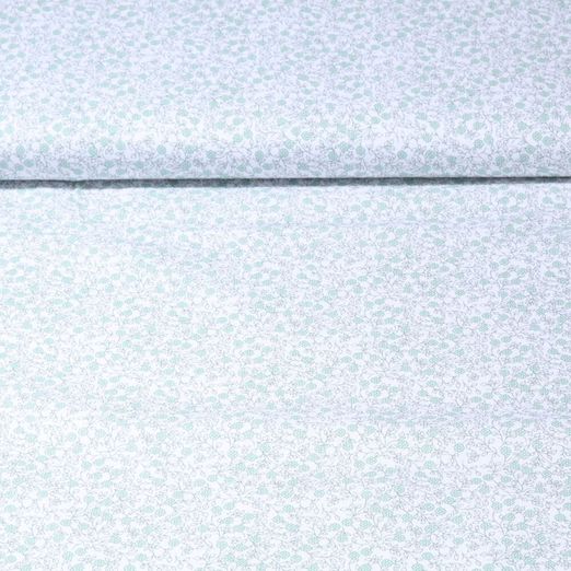 Popeline de coton Katharina Brindilles Blanc Vert