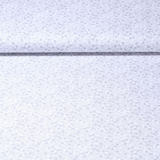 Popeline de coton Katharina Brindilles Blanc Gris
