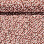 Mousseline de coton bio - Motif léopard Ecru Rouille Structure lisse