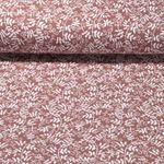 Mousseline de coton - Branches feuilles Rouge brique