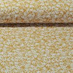 Mousseline de coton - Branches feuilles Curry