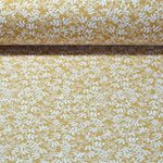Mousseline de coton - Branches feuilles Jaune moutarde