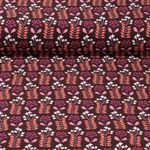 Maglia biologica - Hamburger Liebe Maglia Petit Bloom lucida a stampa digitale Bordeaux