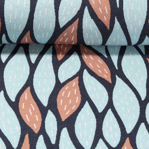 Jersey -  Hamburger Liebe Glossy Flow Jacquard Jersey Türkis