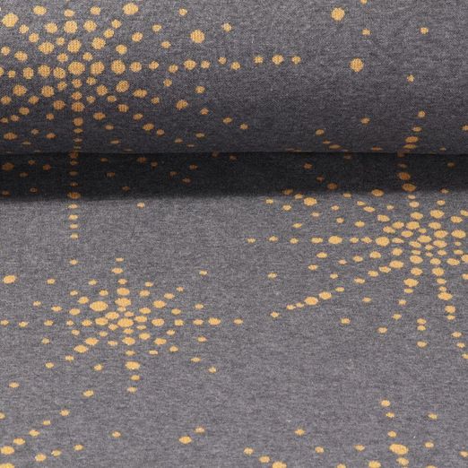 Jersey - Hamburger Liebe Glossy Boom Jacquard Soft Touch Lurex Grau Gold