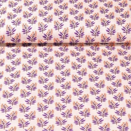 Coton bio - Satin - Hamburger Liebe Impression digitale Glossy Petit Bells Vanille