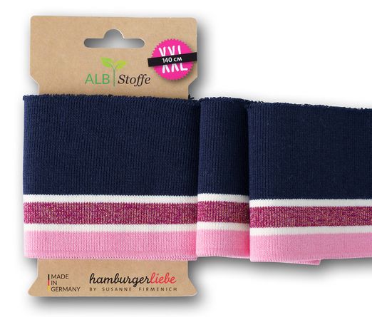 Cuff Me Glam - Bleu marine Blanc Rose vif Rose