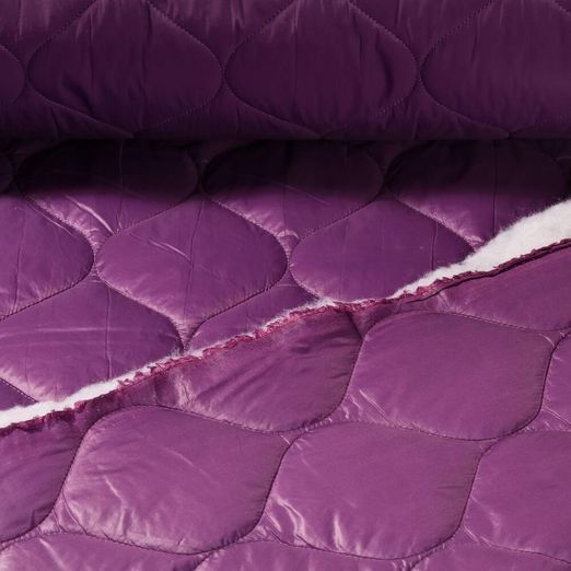 Tissu matelassé pour veste - Goutte Violet Doubleface Impression sur film
