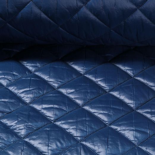 Tissu veste matelassé - Losanges Bleu 65mm Ouaté