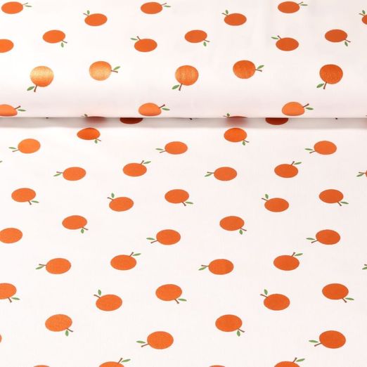 Jersey - Impression sur film Oranges Ecru