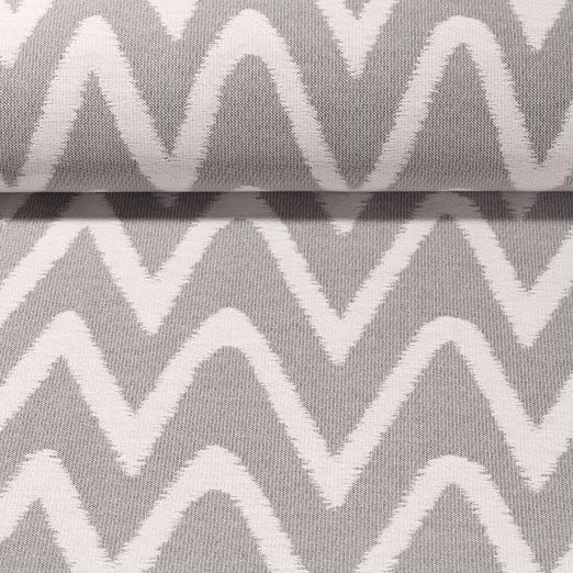 Outdoorstoff Clio - Teflonbeschichtet Jacquard ZickZack Grau