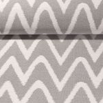 Tissu d'extérieur Cléo - Revêtement téflon Jacquard Zigzag Gris