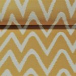 Tissu d'extérieur Cléo - Revêtement téflon Jacquard Zigzag Ocre