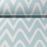Tissu d'extérieur Cléo - Revêtement téflon Jacquard Zigzag Aqua