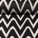 Tissu d'extérieur Cléo - Revêtement téflon Jacquard Zigzag Noir