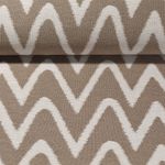 Tissu d'extérieur Cléo - Revêtement téflon Jacquard Zigzag Beige