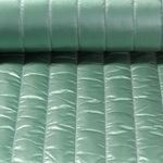 Tissu veste matelassé - Matelassé brillant Rayures 50mm Double face Vert tilleul Ouaté