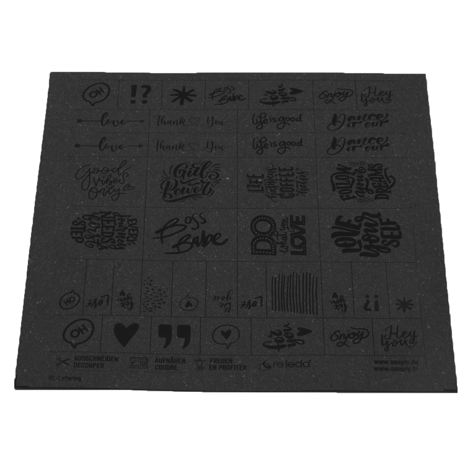 Etiquettes en cuir recyclé ReLeda - Expressions - Noir-1 Etiquettes en cuir recyclé ReLeda - Expressions - Noir-1
