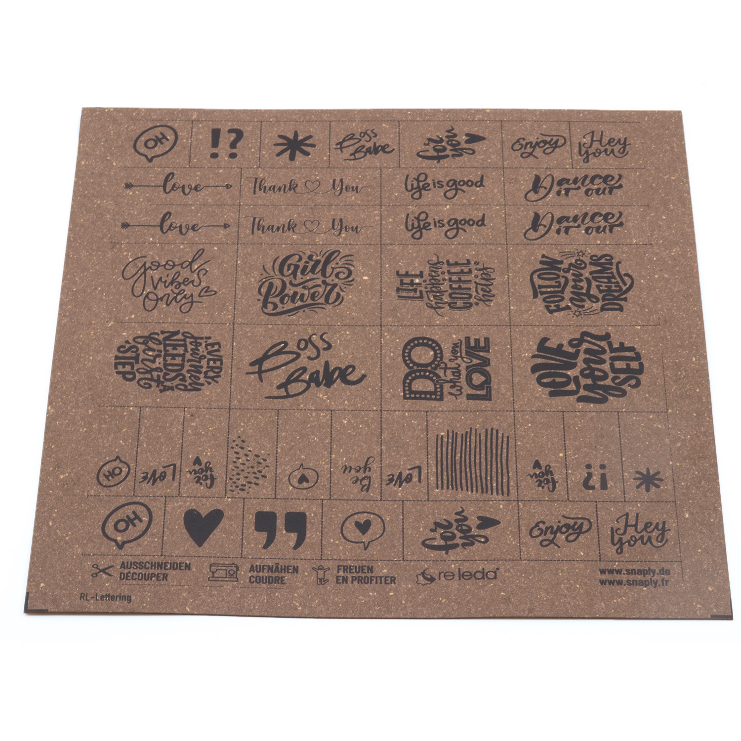 Etiquettes en cuir recyclé ReLeda - Expressions - Brun foncé-1 Etiquettes en cuir recyclé ReLeda - Expressions - Brun foncé-1
