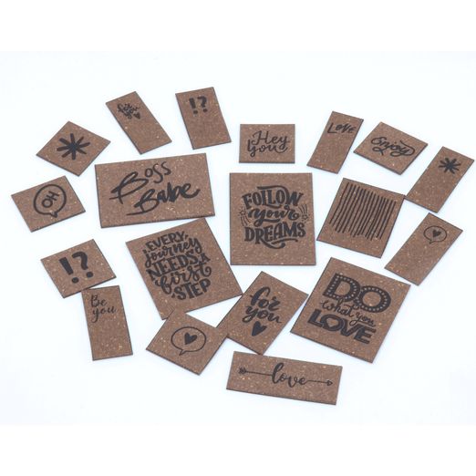 Etiquettes en cuir recyclé ReLeda - Expressions - Brun foncé Etiquettes en cuir recyclé ReLeda - Expressions - Brun foncé