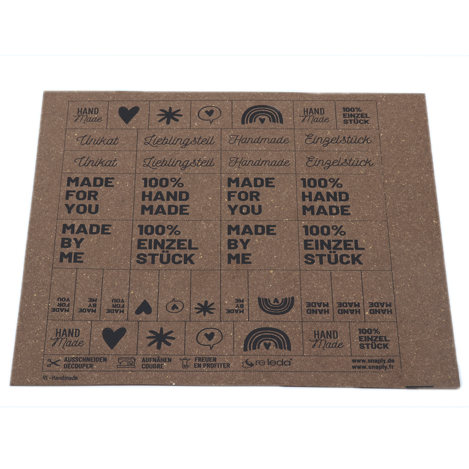 ReLeda Label Bogen - Handmade- dunkelbraun-1 ReLeda Label Bogen - Handmade- dunkelbraun-1