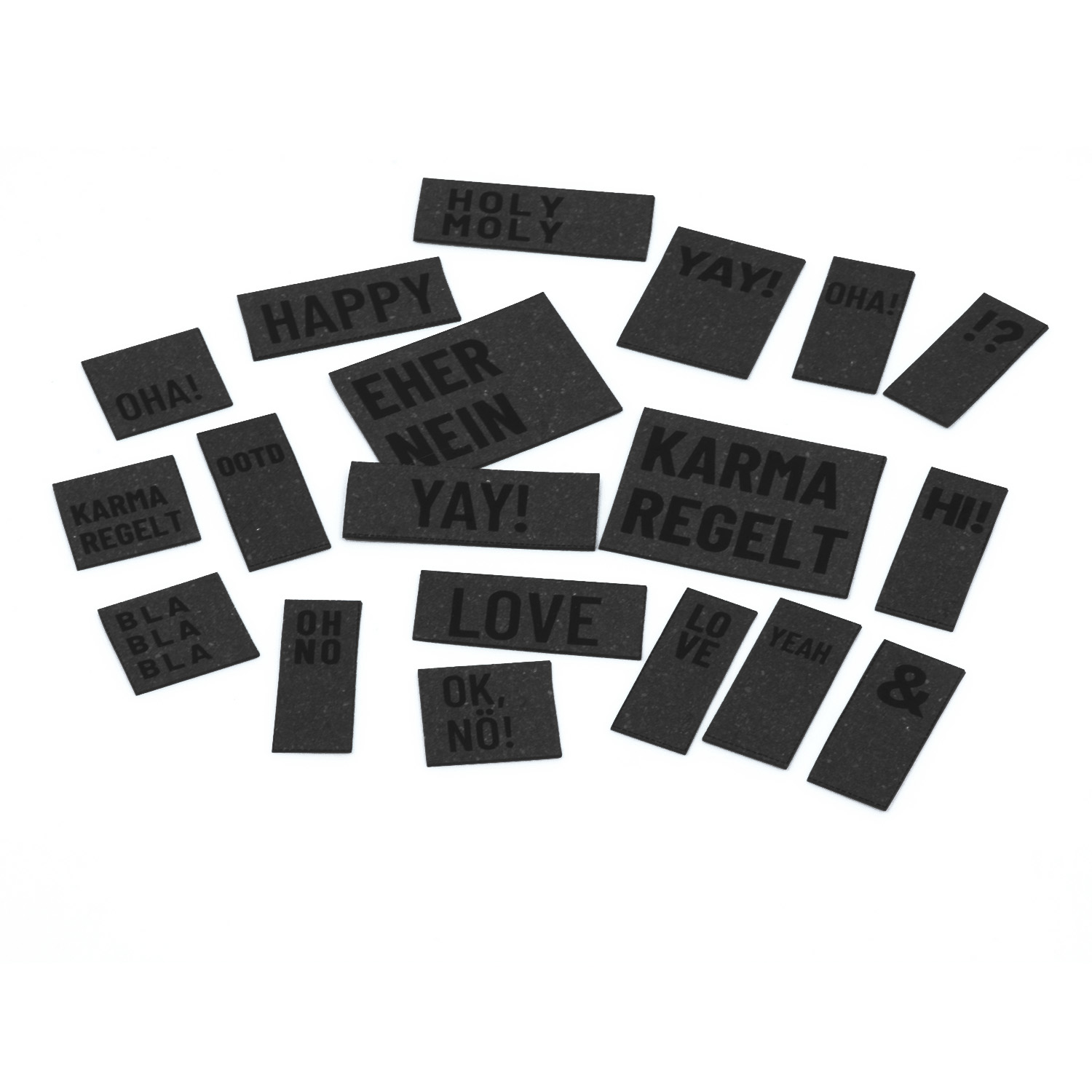 Etiquettes en cuir recyclé ReLeda - Expressions - Noir-0 Etiquettes en cuir recyclé ReLeda - Expressions - Noir-0